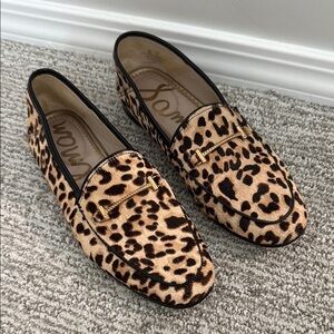 Sam Edelman Brown and Black Leopard print Calf hair loafer Flats